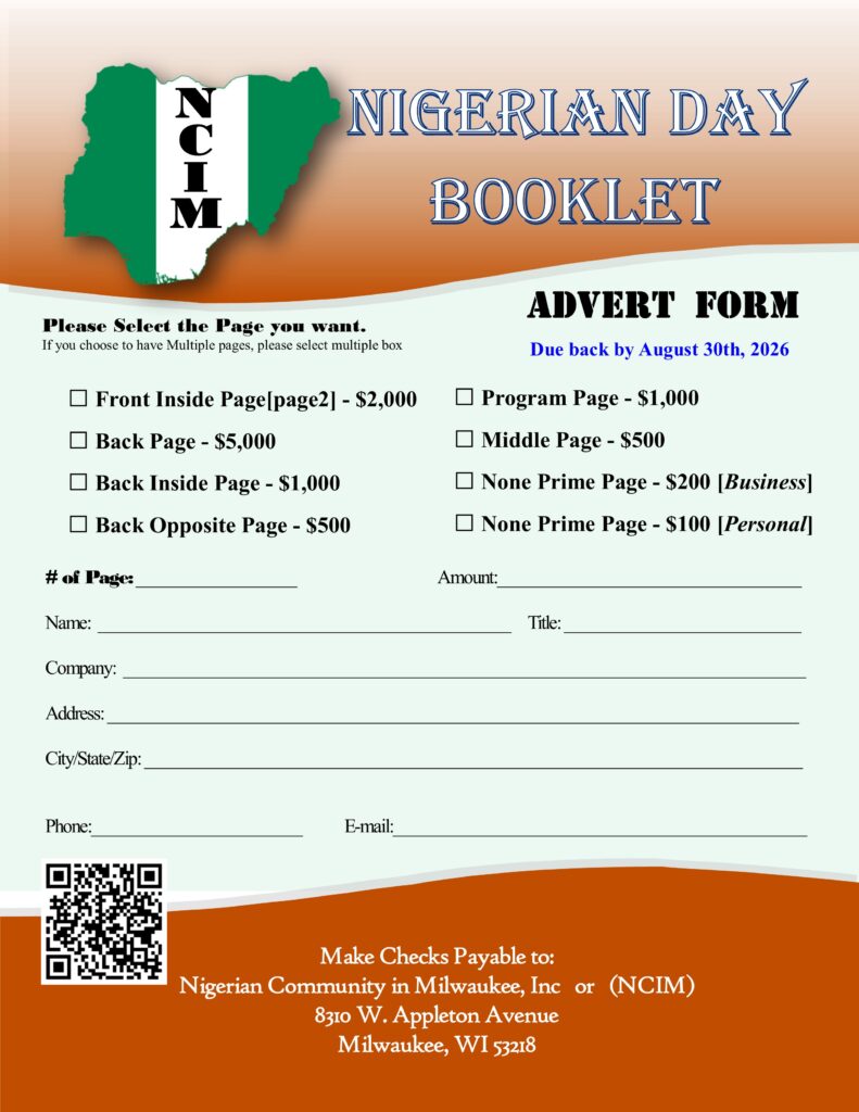 Nigerian Day - Booklet Ad